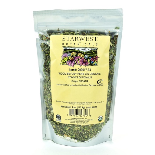 [BRSWICA7AVYRUYLY] Starwest Botanical Wood Betony Herb C/S, 4 Ounces