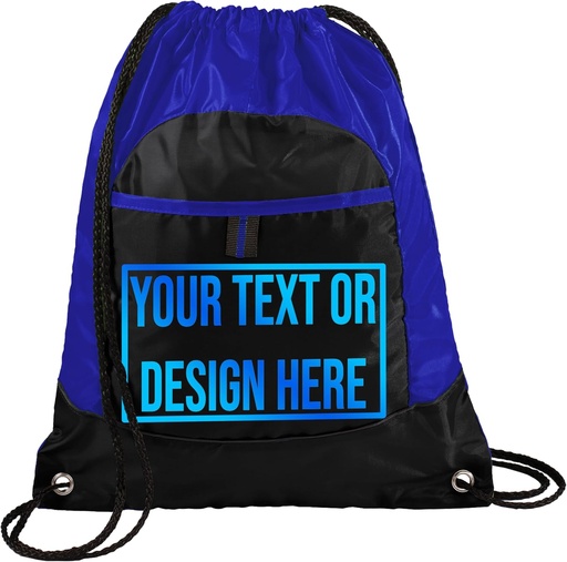 [BRSWGZIPOUNBSCQ7] Personalized Cinch Bag - Custom Bags with Logo, Gym Drawstring Bags - Discount Promotional Items with Your Logo - Small Drawstring Bag