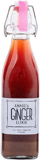 [BRSRAGL3BYCG2C3D] Annie's Ginger Elixir, 17oz 1-Pack, Pure Natural Organic Tonic Ginger Shot, Digestive Cleanse Boosts Immune Defense, Daily Gut Health and Wellness, Non-GMO Beverage