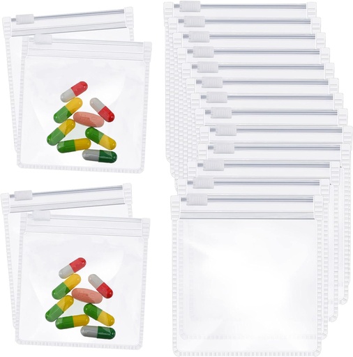 [BRSW2EIOBZYBYET7] Zonon Pill Pouch Bags Zippered Reusable Pill Baggies Clear Plastic Bags Self Sealing Travel Medicine Organizer Storage with Slide Lock for Cod Liver Oil, and Small Items(12 Pieces)