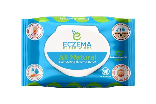 [BRSRMCATCUNRMALZ] Eczema Flare Wipe ® - All-Natural Fast Acting Eczema Relief, Anti- Itch, Reduces Inflammation & Protecting Skin Barrier, Soothes & Prevents Future Flares, pH-Balancing, Convenient On- TheGo Solution 72ct