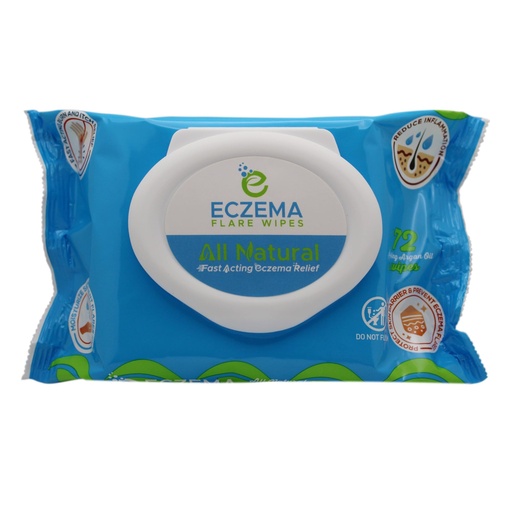 [BRSRMCATCUNRMALZ] Eczema Flare Wipes® - All-Natural Fast Acting Eczema Relief, Anti-Itch, Reduces Inflammation & Protects Skin Barrier, Soothes & Prevents Future Flares, pH-Balancing, Convenient On-The-Go Solution 72ct