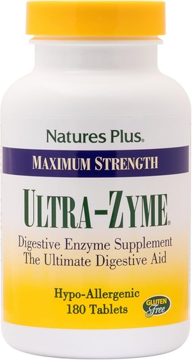 [BRSWKF36BN5GAFD2] NaturesPlus Ultra-Zyme - 180 Tablets, Pack of 2 - Enzyme Supplement to Support Healthy Digestion - Gluten Free - 90 Total Servings