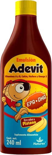 [BRSWYEDYOJ5AMDLL] EMULSION ADEVIT ACEITE HIGADO DE BACALAO 240ml Banana Flavor/COD Liver Oil