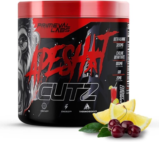 [BRSWYAQ5B4JQEYLJ] Primeval Labs Ape Cutz Pre Workout Powder for Men and Women | Scientifically Formulated | Increased Performance with Beta Alanine | Post Workout Drink & Energy Booster 50 Servings Cherry Lemonade