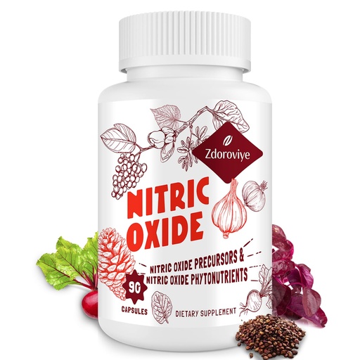 [BRSRAZAOOEARECDX] Zdoroviye Nitric Oxide Supplement for Men, 90 Capsules (1 Pack)