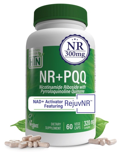 [BRSROFQYBEMGCGQ4] Health Thru Nutrition NAD+ Activator | NR with PQQ | 300mg Nicotinamide Riboside + 20mg PQQ | Mitochondria Maximizer | Non-GMO | Pack of 60