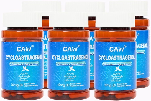 [BRSWIGINOJ6RAG36] CAW Telomerase Aktivering Hypersorption Cycloastragenol | Telomere Lengthen DNA Repair | 10Mg 30 Enteric-Coated Vegetarian Capsules 6 flaskor