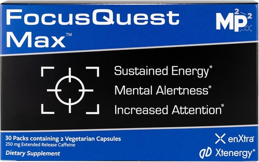 [BRSROHAYA57AYD33] FocusQuest Max Focus Supplement with Extended Release Caffeine and L-Theanine, Nootropic Supplement for Energy and Productivity - Vegan, Gluten-Free for Professionals, Students, Busy Moms and Fitness