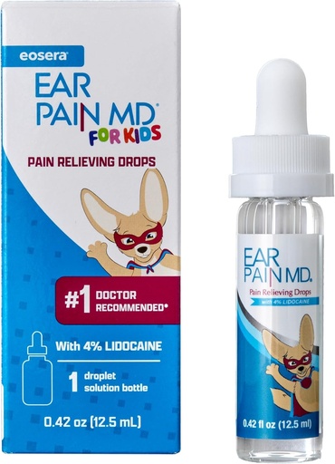 [BRSW2AD5DF4GAFY3] Esera Ear PAPEPET cho Trẻ em - Những giọt thuốc giảm đau mạnh nhất với Lidocaine - Bác sĩ giới thiệu thuốc Tai cho trẻ em, trẻ sơ sinh và Toddlers 2+ - Giảm đau đớn nhanh - 12,5mL