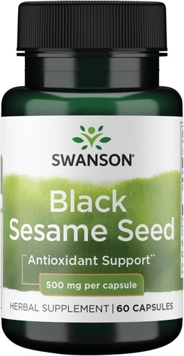 [BRSWIGINAAFQ4ADY] Swanson Full Spectrum Black Sesame Seed 500 Milligrams 60 Capsules