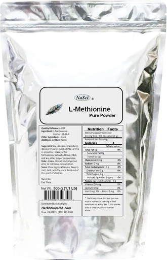 [BRSWICYTAZ7QYCDA] L-Metionine Powder Pure (500 Grams (1,1 lb)