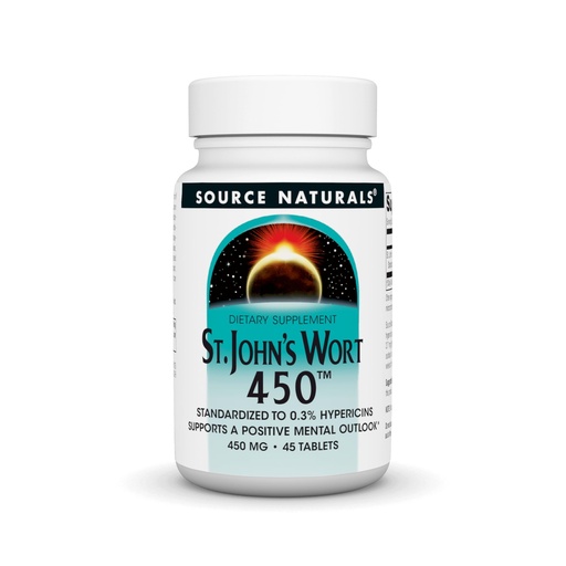 [BRSWIYT3DIHRS23G] Source Naturals St. John's Wort, 450 mg - 45 Tablets | Supports a Positive Mental Outlook*