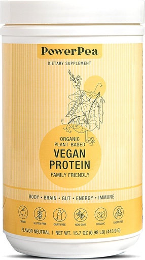 [BRSRMZY7CQMQKCDU] Plant Based Vegan Protein Unflavored- USDA Organic with Vitamins, Fiber, Omega 3, Turmeric, Kids Nutrition, Non-GMO, Dairy Free, Allergen Free, Sugar & Gluten Free