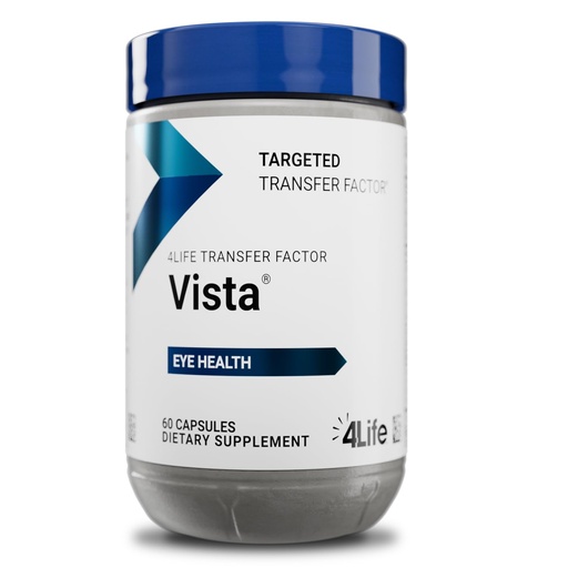 [BRSWIZIRO4CA2C3E] 4Life Transfer Factor Vista - Eye Health Supplement with Lutein, Zeaxanthin, Bilberry, Astaxanthin, for Visual Acuity and Eye Wellness - 60 Veggie Capsules