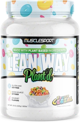 [BRSROYICA57B4FL2] Musclesport Lean Way Plant proteinas - Pea proteinas ir rusvųjų ryžių baltymų mišinys, su pridėtu CLA, MCT ir L-Carnitine - 20 Servings (vaisių Cereal)