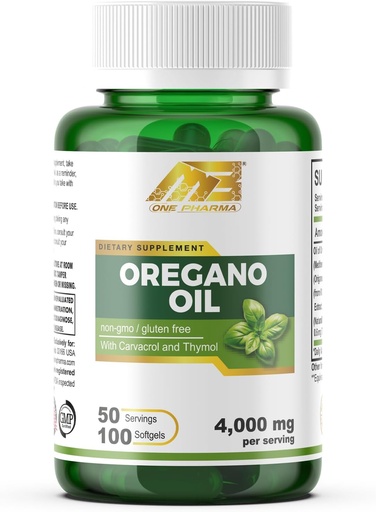 [BRSRAZIRPMNR4F3J] MB One Oregano Oil 4000mg– 65:1 Extract from Mediterranean Oregano - High in Carvacrol– Extra Strength- 100 Softgels Non-GMO, Gluten Free