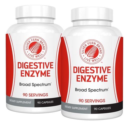 [BRSWG23QCF6GMALG] Silver Fern Brand Ultimate High Potency Digestive Enzyme Supplement - 2 Bottles - 100% Intestinal Coverage - Digestive Comfort - Improve Food Tolerability