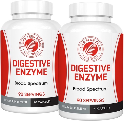 [BRSWG23QCF6GMALG] Silver Fern Brand Ultimate High Potency Digestive Enzyme Supplement - 2 Bottles - 100% Intestinal Coverage - Digestive Comfort - Improve Food Tolerability