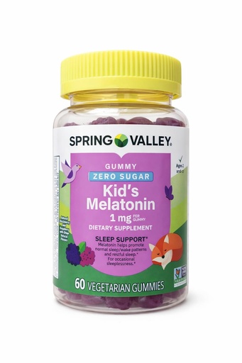 [BRSW2ATYDF6BOD37] Spring Valley Vegetarian Melatonin Gummies for Kids, Sleep Support, 60 Ct + Your Vitamin Guide