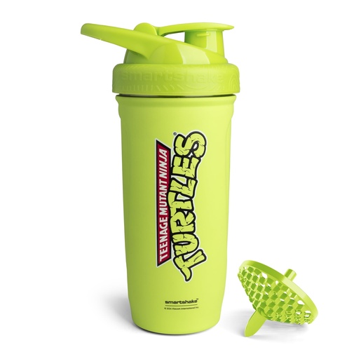 [BRSROCY7O55Q2ELX] Smartshake TMNT Reforce Stainless Steel Protein Shaker Bottle - Non Insulated Unisex Gym Bottle | Metal Shaker Bottles - 900 ml | 30 oz - Leakproof Screw-on Lid - BPA Free | Light Green