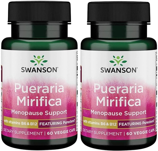 [BRSWGFD3CMAWC3Y6] Swanson Pueraria Mirifica עם B6 ' &' B12 - כולל Puresterol 60 Veg Caps 2 Pack