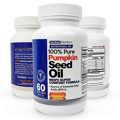 [BRSRMGI3OQAQEGYZ] 100% Pure Pumpkin Seed Oil - 60 Soft Gels Containing a Rich Nutrient Profile Found in Genuine Whole Foods - Men's Super Comfort Formula - Nutritional Oil Rich in Essential Fatty Acids - 1 Bottle