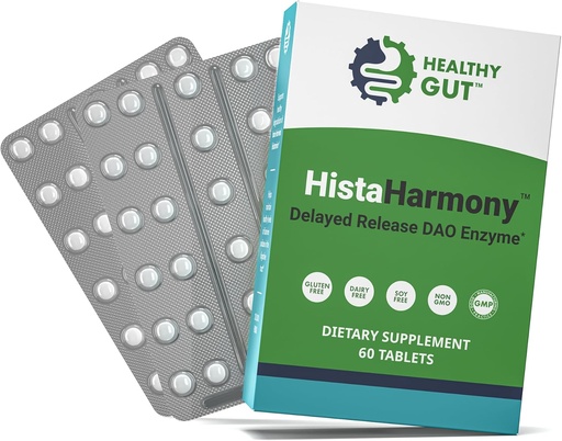 [BRSROCAQOB4BGYLF] Saludable Gut HistaHarmony ← Delayed Release DAO Enzyme Supplement TEN 30,000 HDU Diamine Oxidase Histamine Blocker ANTE 60 Servings