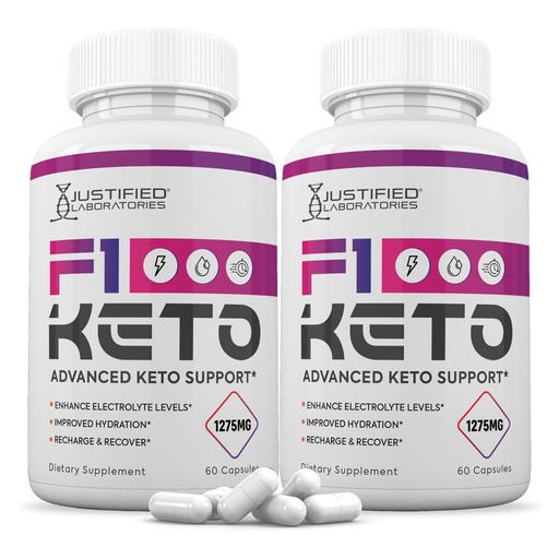 [BRSROBAYCF6RQ2T7] Justified Laboratories F1 Keto - 60 Capsules, Pack of 2 - Ketogenic Support from Apple Cider Vinegar, Green Tea Leaf, Vitamin C, Vitamin D3 & Extra Virgin Olive Oil - 60 Servings