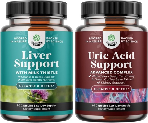 [BRSRAZQTBB4GEG3A] Bundle of Liver Cleanse Detox & Repair - Silymarin Milk Thistle with Dandelion Root & Artichoke Extract and Green Coffee Bean Extract for Uric Acid Cleanse & Detox - Turmeric Tart Cherry & Celery Seed