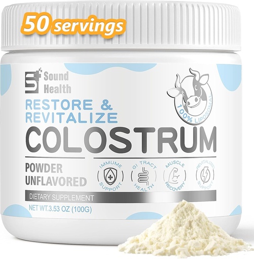 [BRSRAAL3OJ5BSDT6] Colostrum Supplement Powder for Humans - Organic Novine Colostrum Supplement for Gut Health, ja Immuunituki - makuamaton (73 Servings)