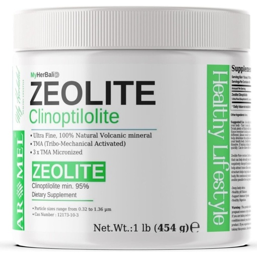 [BRSRO2QYBMNQMCL6] aromel Zeolite Powder | 1 Pound - 454 g | Ultra FINE Less-Than 1 µm | Clinoptilolite 95% | 3X Activated | Safe, Gentle, & Effective Energy | Original Zeolite Powder (454 Servings) | Myherbalid