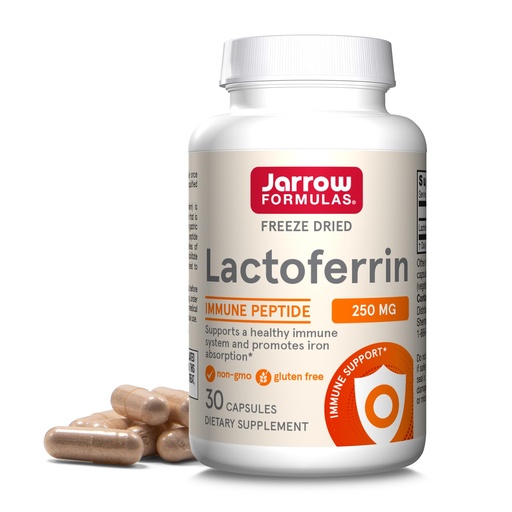[BRSRMAT5CQPQOF3U] Jarrow Formulas Lactoferrin Supplements 250 mg - Immune-Supporting Glycoprotein for Healthy Immune System Support & Iron Absorption - Freeze Dried, Gluten Free, Non-GMO - 30 Capsules (Servings)