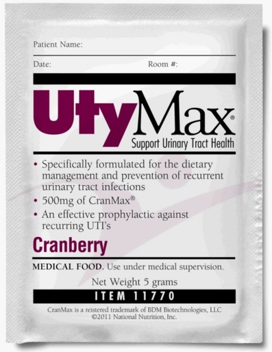 [BRSWI237OEFBY23O] UtyMax Cranberry Drink Mix (SUPPLEMENT PWDR, UTYMAX, 5 GRAM PKS) 60 Each/Case