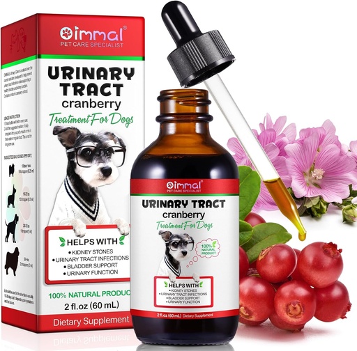 [BRSRAHQ6CN6G22AY] Dog UTI Treatment - Urinary Tract Infection Treatments, Kidney+Bladder Support Supplement, Natural Cranberry Extract for Dogs, Supports Urinary and Digestive Health (2 Fl Oz)