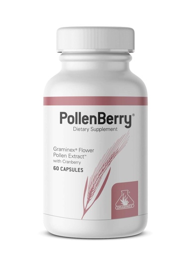 [BRSWYZI5AV4AAELV] Graminex PollenBerry Dietary Supplement - G60 Concentrated Flower Pollen Extract, Cranberry Powder - Supports Skin, Urinary Tract, and Bladder Health - Natural Antioxidant, 60 Capsules