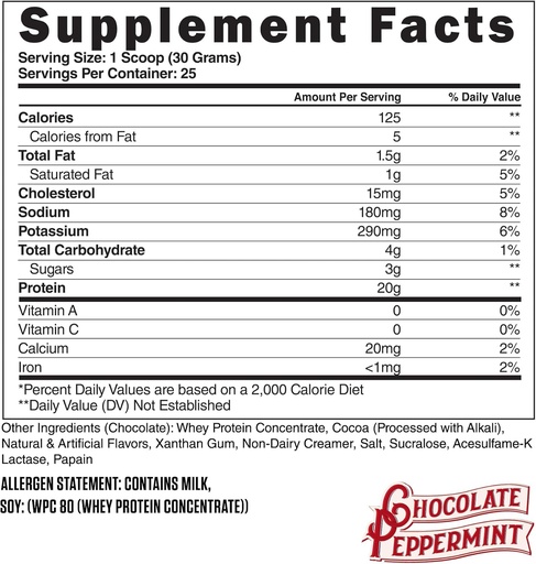 [BRSROAY5BUNG2E3Z] Steel Supplements Whey-Pro | 100% Pure Whey Protein Powder for Men and Women | Chocolate Peppermint | Muscle Gain & Lean Muscle Recovery | Gluten Free | 1.65 lbs | BCAA 5g | Non-GMO | 25 Servings