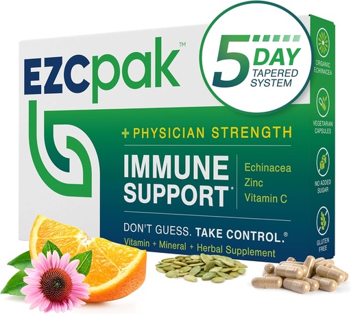 [BRSWIGIHPMFAOE3M] EZC Pak 5-Day Tapered Immune Support Booster - Vitamin Immune Support Supplement, Echinacea, sink Vitamin C, Immune Sistemi Support üçün Vitaminlər, Immune Boosters - Immune
