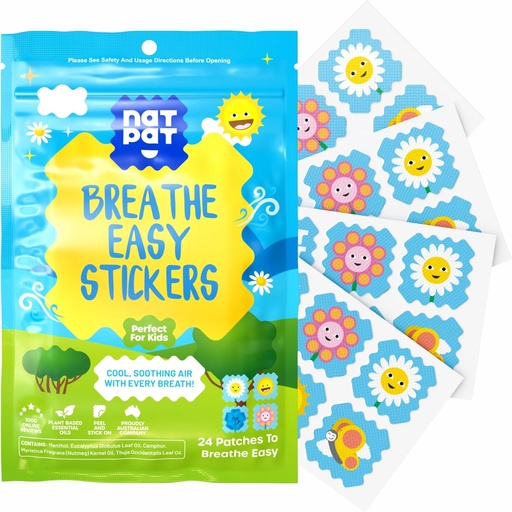[BRSROYARB4NWM3YY] Stickers NATPAT Respirez Facilement - Stuffy Patch for Kids and Adults - All-Natural Cold and Allergy Relief for Congestion, Chemical and Drug Free - BuzzPatch Natural Patch (24 Pack)