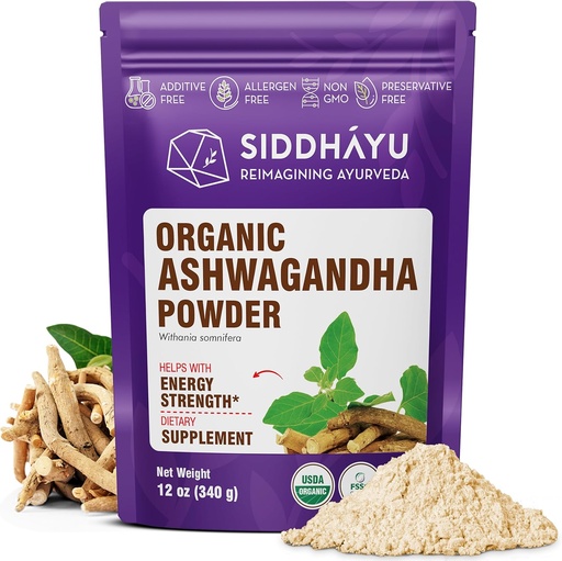 [BRSROCY7CN7WKCDX] Siddhayu Organic Ashwagandha Powder - 12 oz