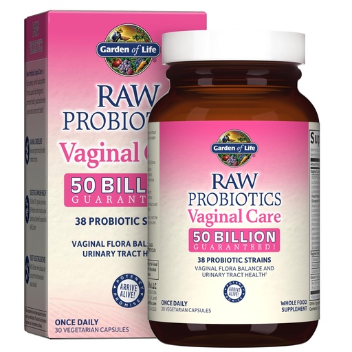 [BRSWIEY2DF5QKF34] Garden of Life Raw Probiotics Vaginal Care - 50 Billion CFU - 38 Probiotic Strains - Supports Vaginal & Urinary Tract Health* - 30 Vegetarian Capsules