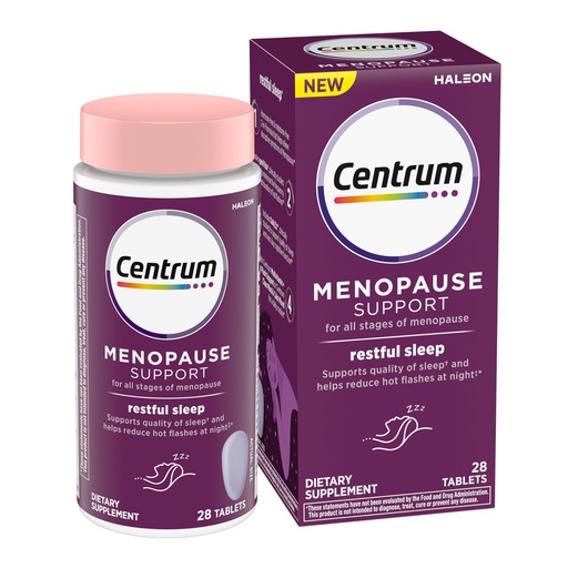[BRSROBI2OFYAYDQ4] Centrum Restful Sleep Menopause Support Tablets, Supplement with Clinically Studied DailyZz and geniVida, 28 Count