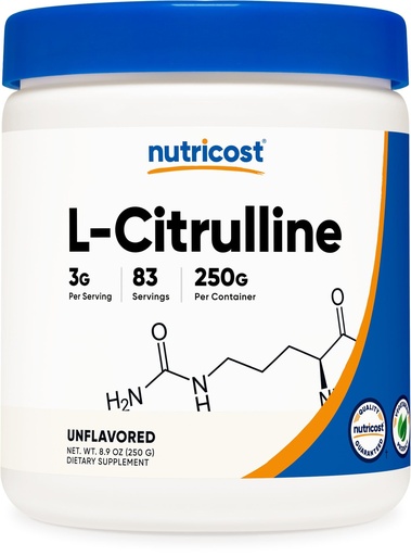 [BRSWGFT7C4PR63Y6] Nutricost Pure L-Citrulline (Base) Powder 250 Grams