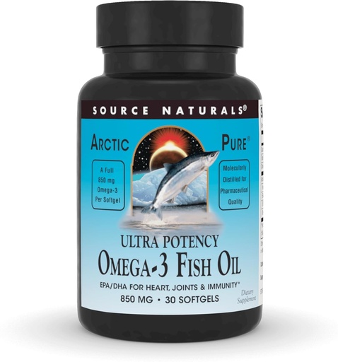 [BRSWIYYLO4CRAEIV] Source Naturals ArcticPure Ultra Potency 850 mg Omega-3 Fish Oil - 30 Softgels