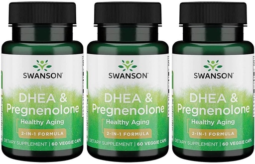 [BRSWGAANDINQKGTV] Swanson Dhea and Pregnenolone Complex 60 Veg Capsules (3 Pack)