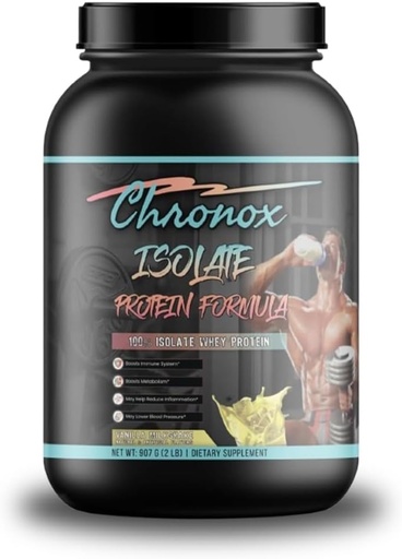 [BRSRAHY5CIAWACLD] Chronox 100% אבקת חלבון Whey - אבקת חלבון עבור רווח שרירים - Isolate Whey אבקת - Vanilla for Pre and Post - Workout שריר בונה - (2LB)
