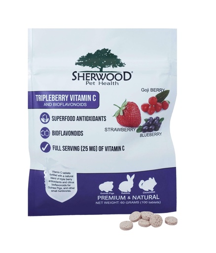 [BRSWKZAHOEHGEADA] Tripleberry Vitamin C and Bioflavonoids by Sherwood Pet Health (100 Tablets - 60 Grams)