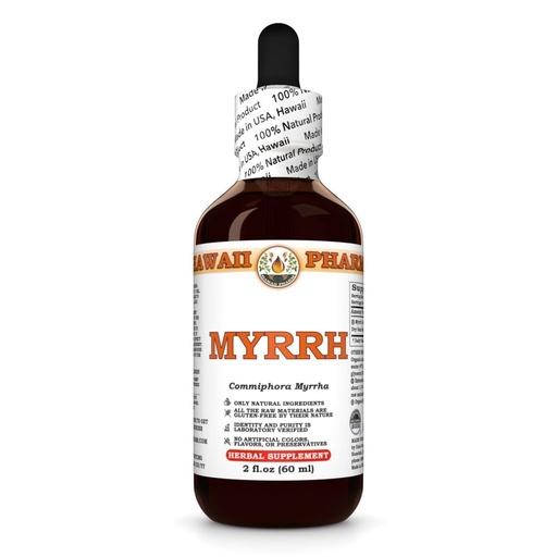 [BRSWIGIFAQNBM2D6] Myrrh Liquid Extract, Organic Myrrh (Commiphora myrrha) Tincture Herbal Supplement, Hawaje Pharm, Made in USA, 2 fl.oz