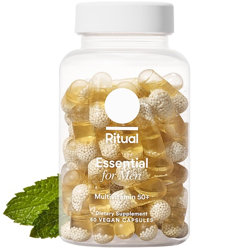 [BRSW2BL2OUIB6AA2] Ritual Men’s 50+ Daily Multivitamin - Key Essential Vitamins and Minerals To Support Heart, Energy, Brain, Muscle, Bone Health* - Including Zinc, D3, B12, A - Vegan - Mint - 60 Capsules - 30 Servings
