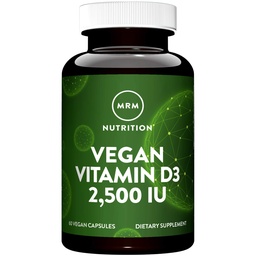 MRM Nutrition Vitamin D3 2,500 IU - For Women & Men - High Potency Pure Cholecalciferol from Lichen, Vegan Calcium Absorption Support for Bone & Immune Health Non‑GMO & Gluten‑Free - 60 Servings